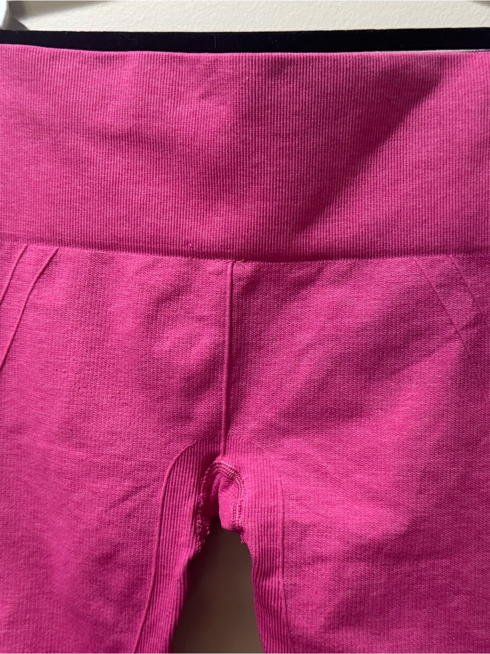 Lululemon In The Flow Crop Pink Seamless Ruched Ribbed Cropped Leggings Size M - Picture 2 of 7